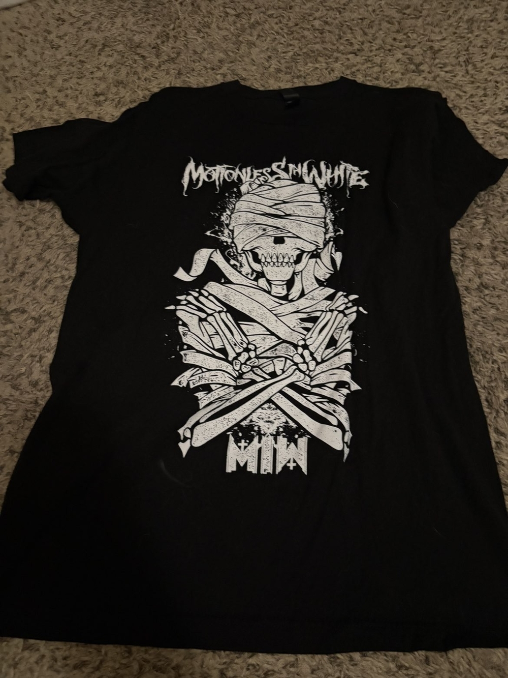 Black Graphic Band Tee - Skull Wrap Design